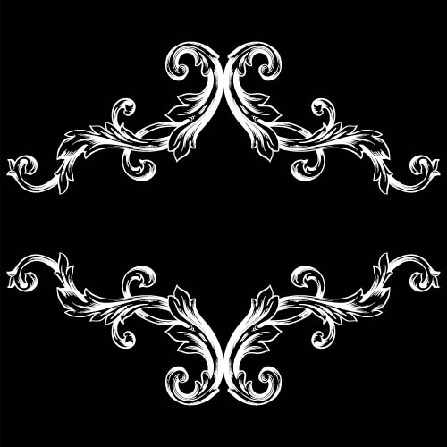 Classical baroque style frame vector design 12  