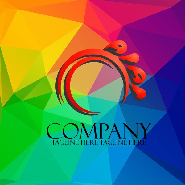 多角形の色の背景を持つ会社の創造的なロゴ ベクター 04  