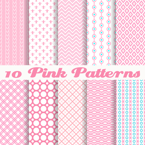 Cute pink pattern vector graphics  