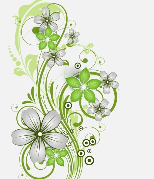 Dekorative Blume locken Design Vektor Hintergrund 04  