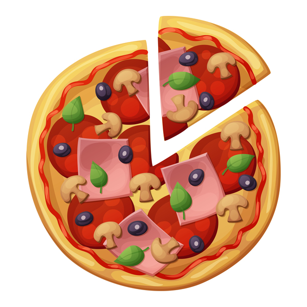 Delicious pizza design vector material 01  