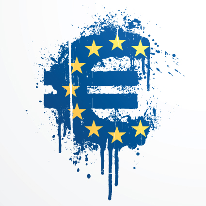 Set of European Union flag and symbol design vector graphics 01  