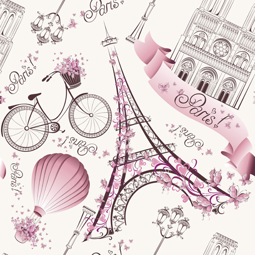 Fashion paris seamless pattern vectors 06  