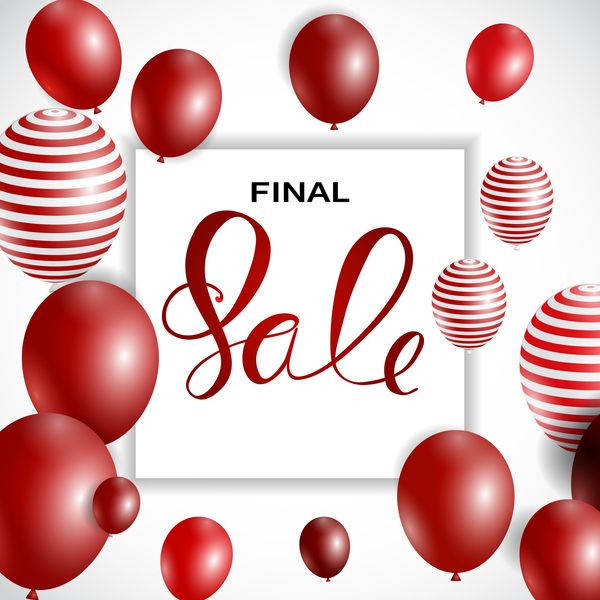Final sale background with colored balloons vectors 07  