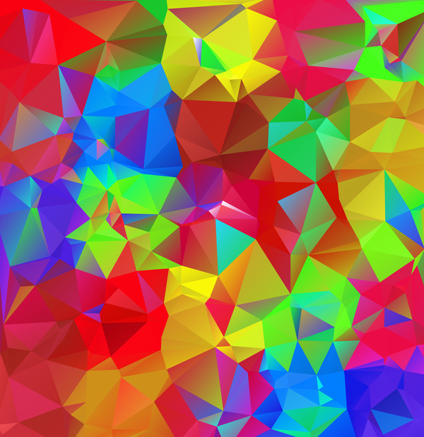 幾何学的な多角形のカラフルな背景のベクトル 06  