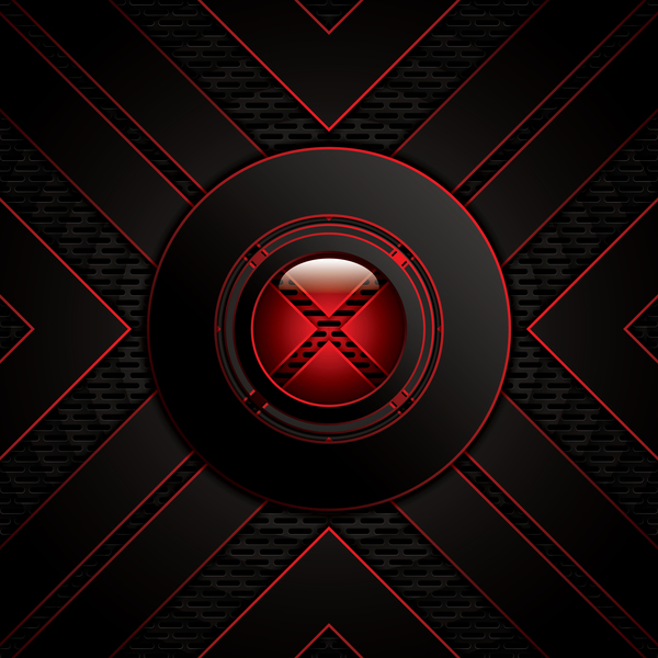 Glass button with metal background vector 04  