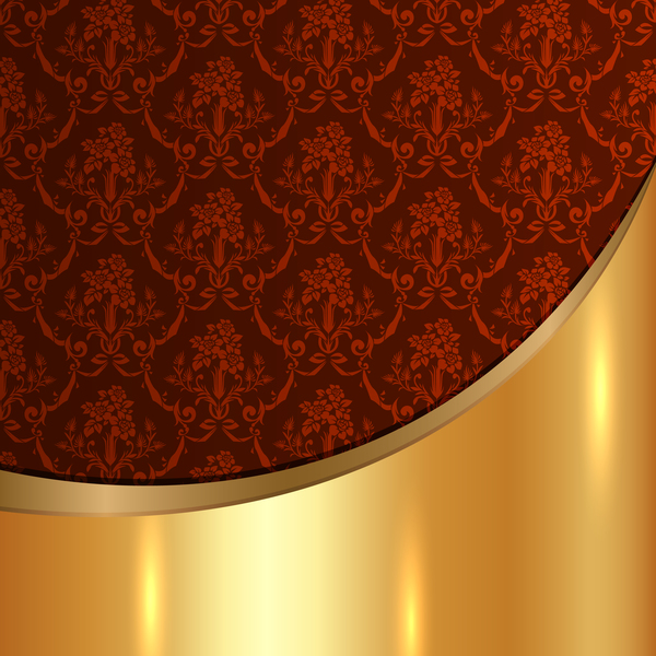 GoldED металлический фон с декором узоры векторы материал 18  