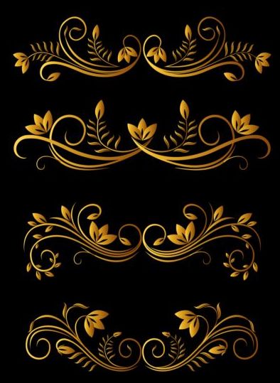 Gouden luxe ornamenten vectoren Graphic 02  