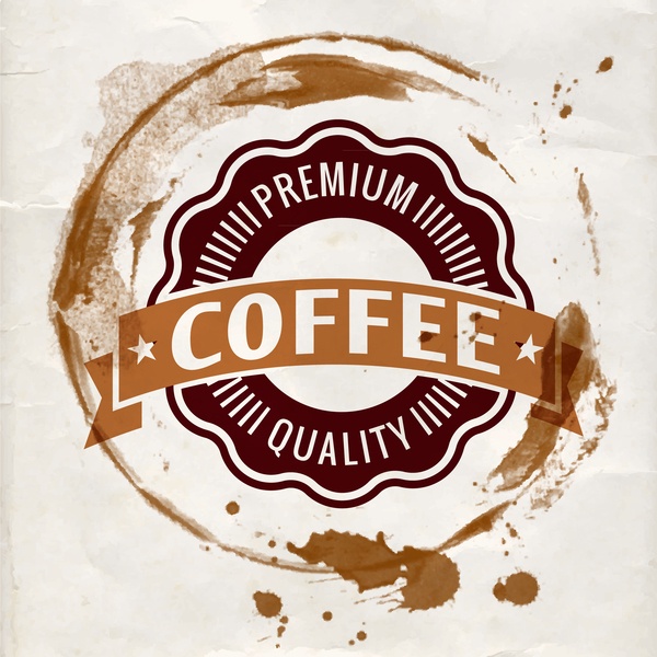 Grunge coffee labels vintage vector set 05  