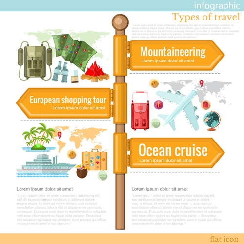 Guide road sign infographic material vector 02  