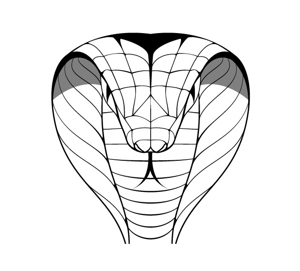 Hand drawn cobra design vector  
