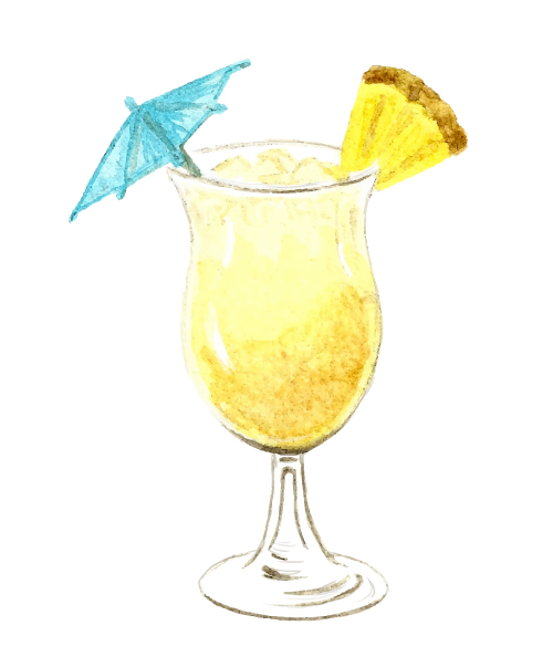 Hand drawn cocktail watercolor vector material 05  