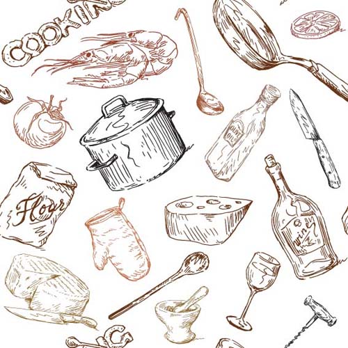 Hand drawn Illustrations Food elements vector 03  