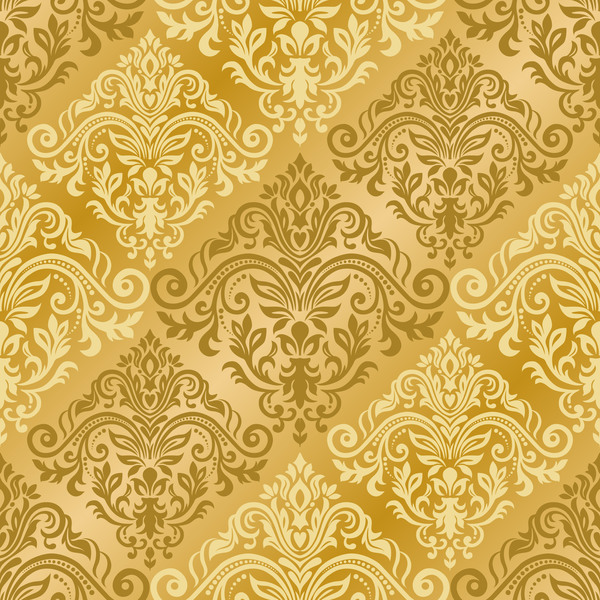 Luxus goldener Damastseamples-Mustervektor 02  