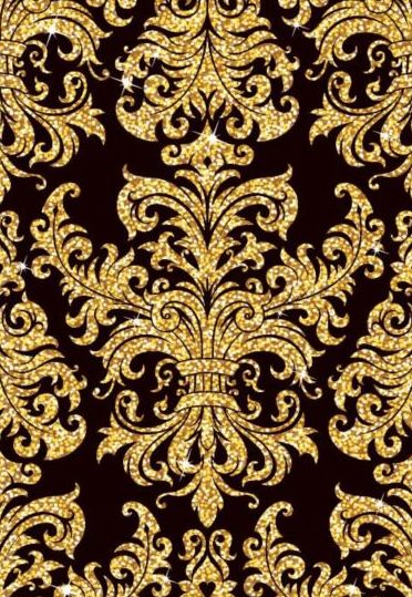 Luxe gouden decor patroon vectoren set 03  