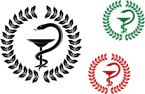 Vector Snake symbol design elements 02  