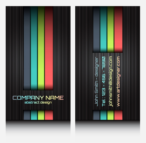 Modern business cards front and back template vector 06  