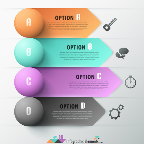 Option infographic elements vectors template 07  