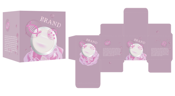 Pink package box template vector  