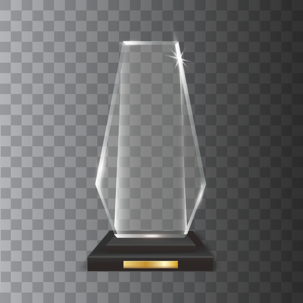 Vecteur de trophée en verre acrylique Polygon 04  