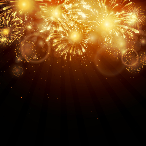 Realistic fireworks colored background vector graphics 07  