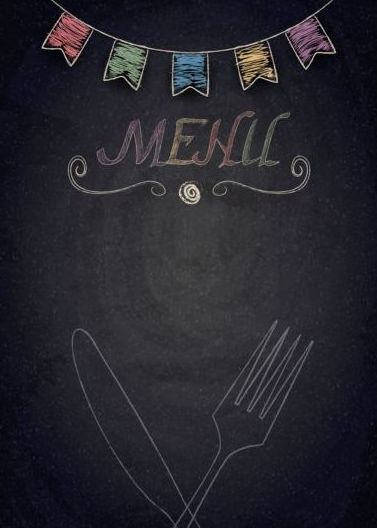Restaurant menu met Blackboard achtergrond vector 24  