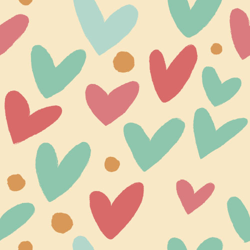 Retro seamless hearts pattern vectors graphic 13  