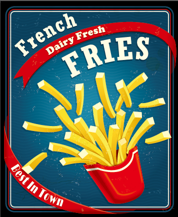 Retro vintage fast food poster design vector 02  