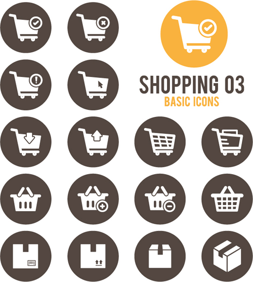 Shopping round icons vector design 03  