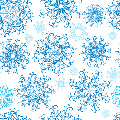 Christmas Snowflakes patterns design vector 05  