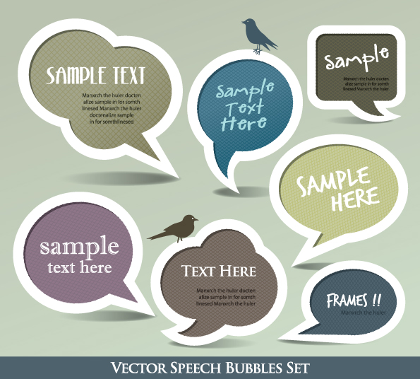 Cute Speech Bubbles for you text vector 05  