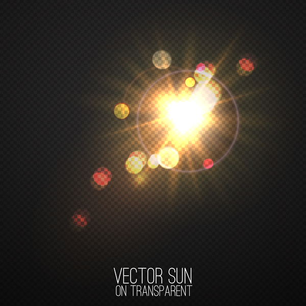 Sun light transparent illustration vector 03  