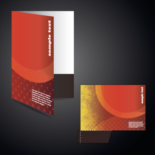Vector Layout folder cover design set 01  