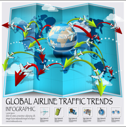 World travel infographics vector set 04  