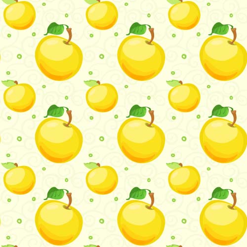 Yellow apple vector pattern  