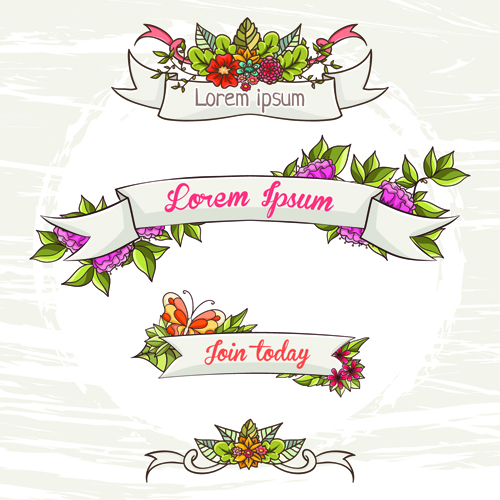 Flower decor illustration vector 02  