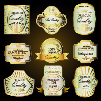 Retro label luxury design vector 01  