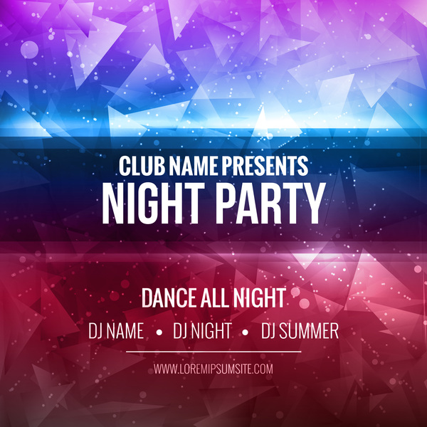 night party flyer template vector material 03  