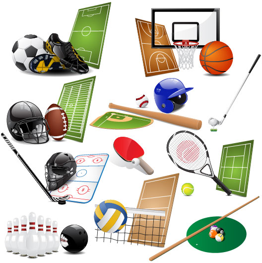 sports equipment vector set 05  