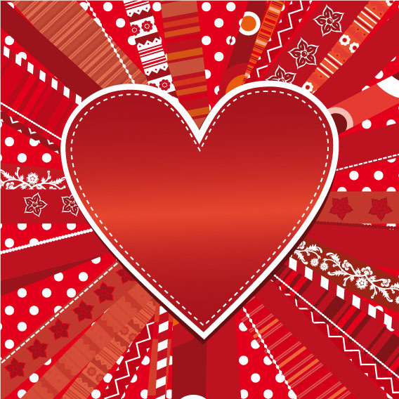 Romantic Heart Greeting Cards background vector set 03  