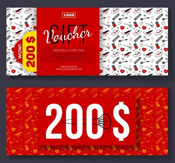 200 gift voucher template vector  