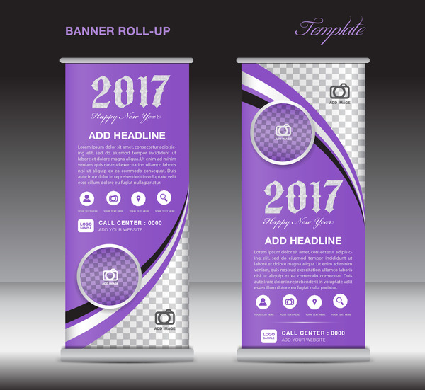 2017 banner roll up flyer stand template vector 08  