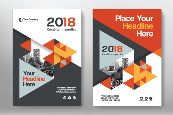 2018 flyer and cover brochure template vector 04  