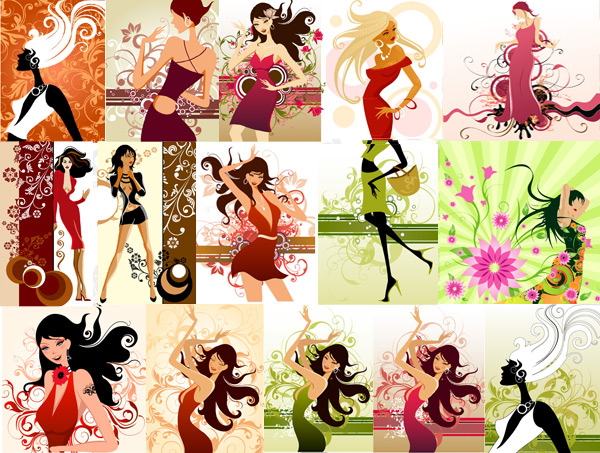 Women with pattern fashion Vector  