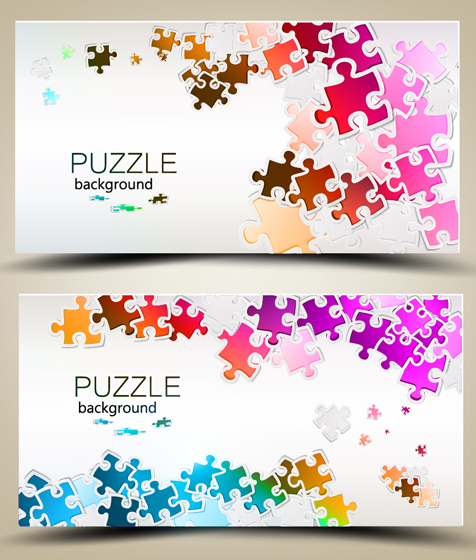 Shiny puzzle background vector 02  