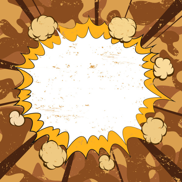 Cartoon explosion frames vector set 03  