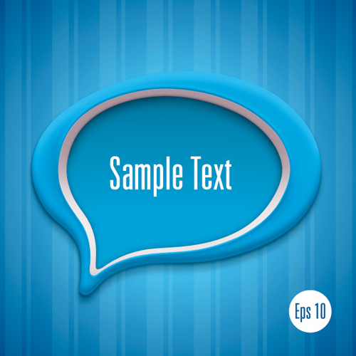 3D Speech Bubble vector template 02  