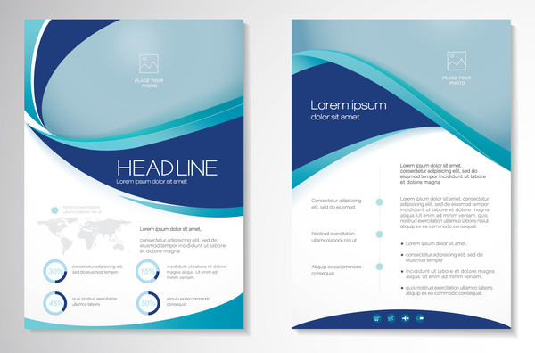 Abstract business flyer with brochure cover template vector 07  