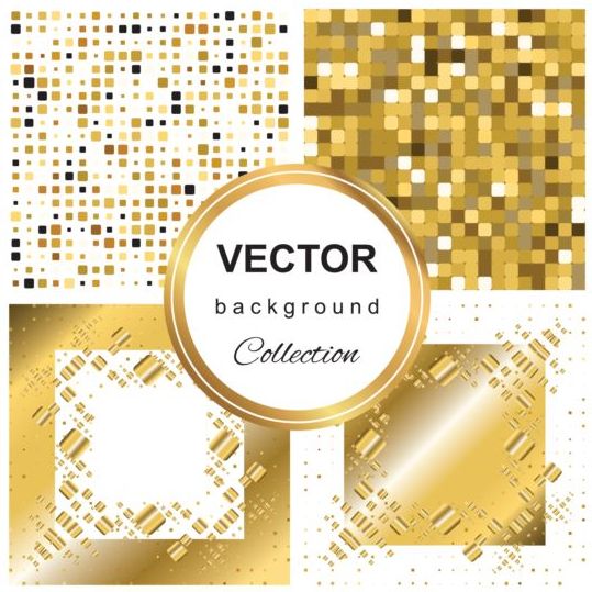Abstract goud backgroun kunst vector set 10  