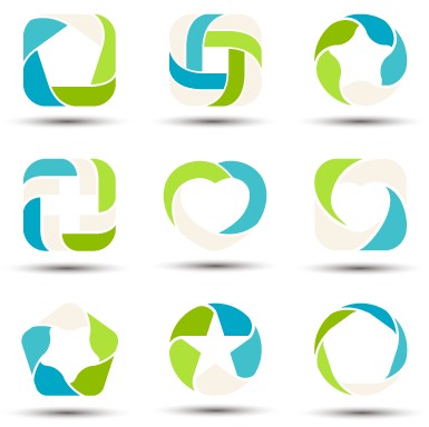 Abstract shapes colored logos vector 02  